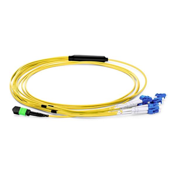 Quality US CONNEC Singlemode MPO Products Mpo Optical Fiber Fanout Patch Cord MTP LC 12 for sale