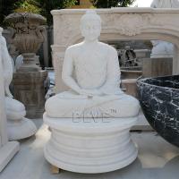 China Marble Garden Buddha Statues Sitting Life Size Budda Statue Outdoor Decoration with base factory