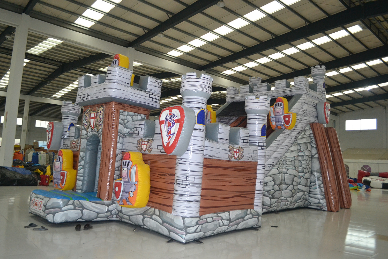 China Digital Printing Inflatable Jumping Castle / Blow Up Guard Themed Fun City factory