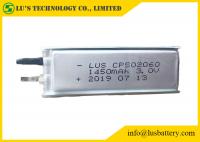 China Cp502060 3.0V 1450mAh Ultra Thin Cell Primary Lithium Battery thin batteries factory
