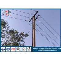 Quality Direct Burial Galvanized Electrical Power Steel Pole With Climbing Rung Q235 for sale