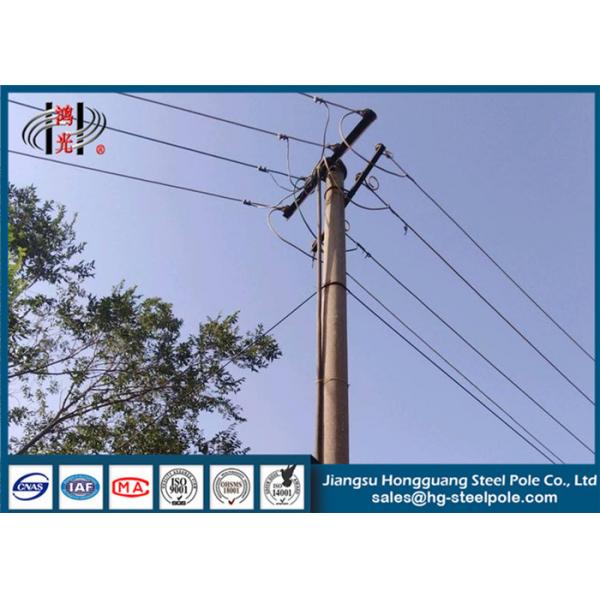 Quality Direct Burial Galvanized Electrical Power Steel Pole With Climbing Rung Q235 for sale