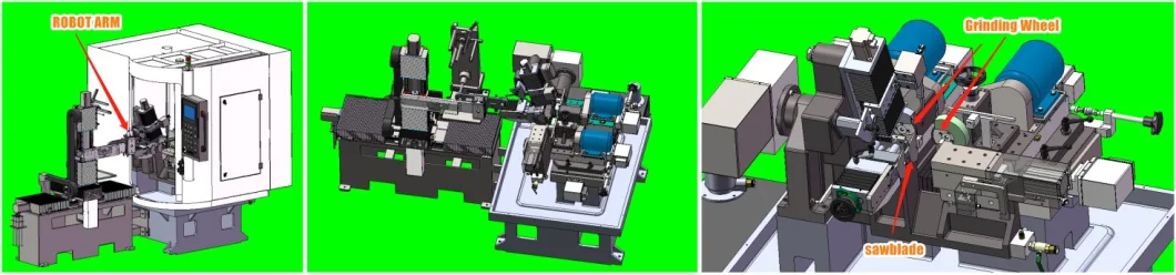 Robotic CNC Controlled Grinding Machine for Circular Saw Blade Side Angle Grinding