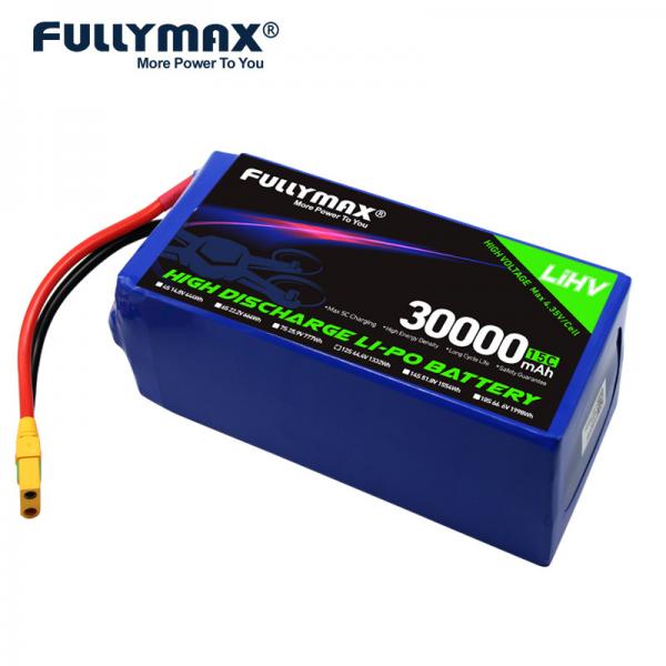 Quality Agriculture Drone Battery 12 Cell Li Polymer Battery 30000mah 12S 44.4V 1332Wh for sale