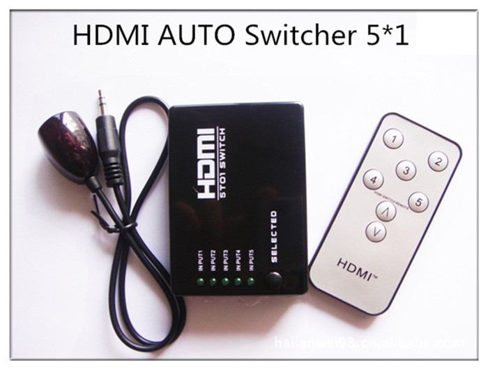 China Mini 5 Ports 1080p Video Hdmi Switch Splitter Hub Support 3d Ir Remote Control For Ps3 Dvd factory