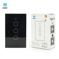 china OEM 110V American Black Touch 3 Gang 3 Way Smart Switch Voice Control TuyaAPP Alexa Google Home