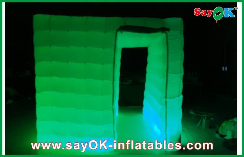 China Inflatable Photo Studio Inflatable Cube Photo Booth , Inflatable Mobile Led Light Photo Booth Kiosk factory