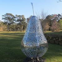 Quality Outside Design Abstract Metal Garden Sculptures Pear Fruit Sculpture for sale