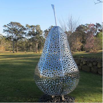 Quality Outside Design Abstract Metal Garden Sculptures Pear Fruit Sculpture for sale