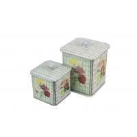 Quality New Flower Pattern Square Matel Tin Box With Fancy Customized Design Decorative Tin Boxes for sale