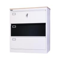 China Steel A4/A3/FC Folder Cold Steel Filing Cabinets Three Drawer Storage factory