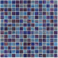 China Dark sky blue with gold line 20mm glass mosaic mix patter decoration for counter build for sale
