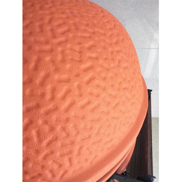 Quality Round Orange Glazed BBQ 54.6cm Kamado Ceramic Grill for sale