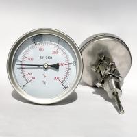 China Adjustable Stem Dial Bimetal Thermometer 100mm  All Stainless Steel factory