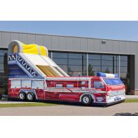 China Customized Fire Truck Adult Inflatable Slide Party Event Rent Inflatable Slides for sale