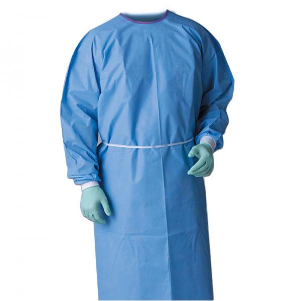 Quality Knitted Cuff Waterproof Medical Disposable Protection Suit Non Woven Surgical Isolation Gown for sale