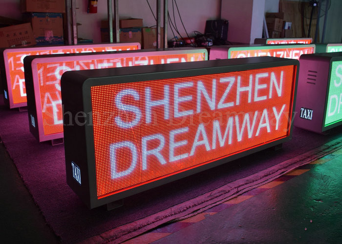 China Two Sides LED Taxi Top Advertising Signs , P5 Outdoor Taxi Roof Led Display 600W factory