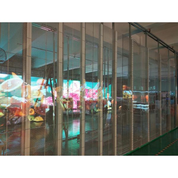 Quality 80% Transparency Led Mesh Screen , Transparent Led Curtain Display For Chain Stores for sale