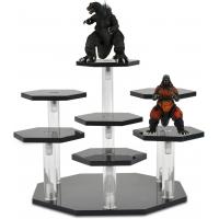 China Black Acrylic Display Risers Stands Desktop Toy Action Figure Tiered Shelves factory