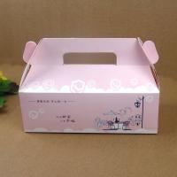 China Folding Pink Paper Cake Packaging Box With Handle , Custom Design Cake Box factory