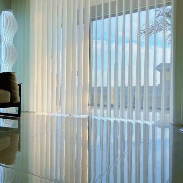 Quality 89mm Blackout Window Vertical Blinds Fabric Polyester Material For Hotel for sale