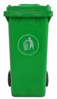 China 50,100,120, 240 litre small PLASTIC green recycling wheelie bin storage for schools factory