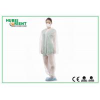 Quality Non Toxic Polypropylene Disposable White Overalls Without Hood / Feetcover for sale