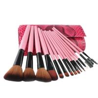 China ODM Alumium Ferrul Professional Makeup Brush Sets With Pink Crocodile Case for sale