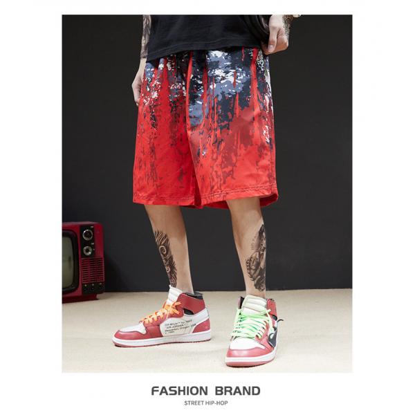 Quality Digital Offset Printing Gradual Mens Red Boardshorts With Pockets for sale