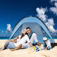 Quality Polyester Silver Coated Beach Sunscreen Tent Rainproof Outdoor 3-4 People for sale