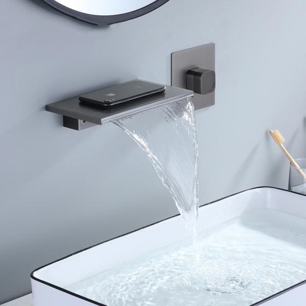 Quality Metered Waterfall Sink Faucet Tap Wall Mounted For Lavatory for sale