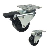 China 3 Inch Caster Wheels With Brakes , 198lbs Loading Dual Wheel Swivel Caster factory