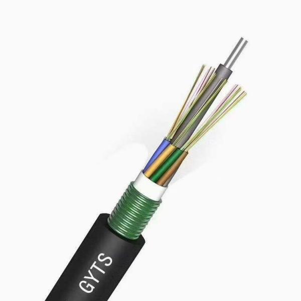 Quality Outdoor 24 Core GYTS FTTH Optical Fiber Cable G652D Single Mode For Communication for sale