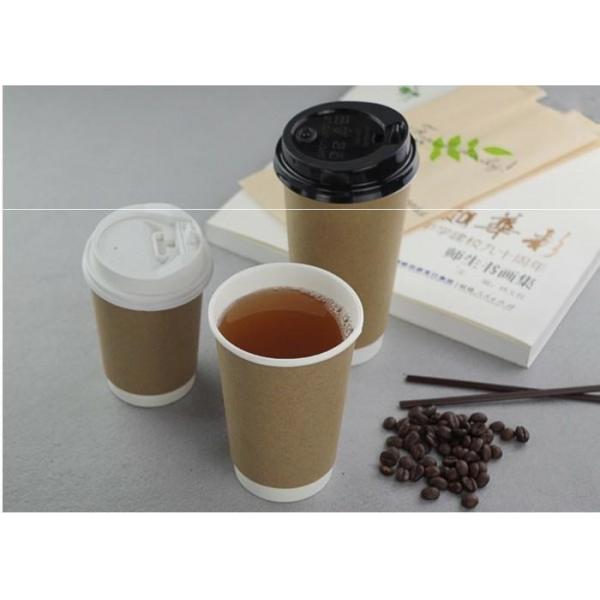 Quality Takeaway Kraft Compostable Hot Paper Coffee Cups , Disposable Espresso Cups for sale