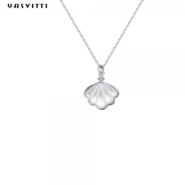 Quality Pearl Shell Natural Clavicle Chain Necklace 925 Sterling Silver Necklace​ for sale