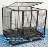 China Pet Cages, Carriers &amp; Houses foldable double door large dog kennel house, portable strong dog cage fold able stainless s factory
