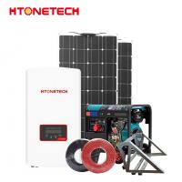 Quality Mono Solar Panel Hybrid PV System 450W 5Kw Diesel Generator Single Phase for sale