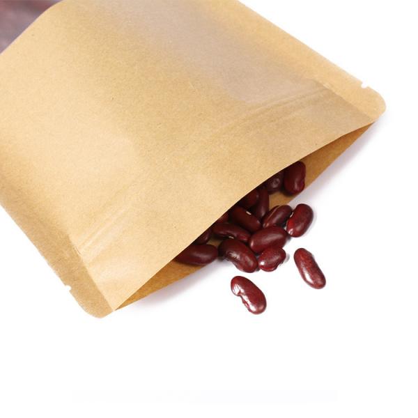 Quality Custom Resealable Kraft Paper Coffee Packaging Bags Ziplock Food Bag Pouch for sale