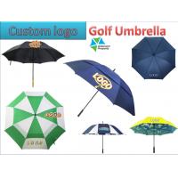 China Customized Logo Windproof Fiberglass Golf Umbrella Double Canopy factory