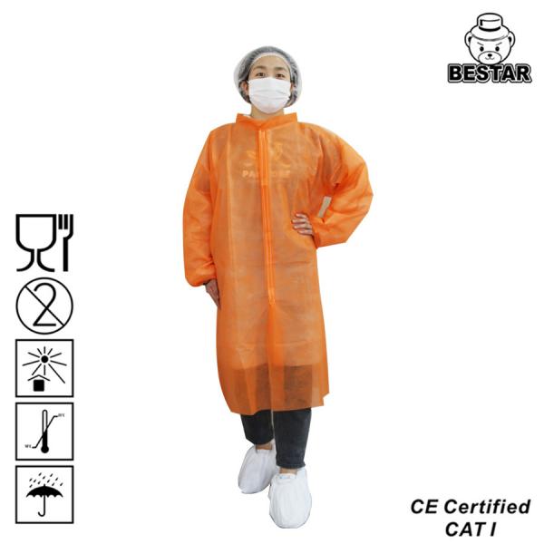 Quality Breathable Plus Size Disposable Lab Coat SPP 35g/M2 For Hygiene Industry for sale