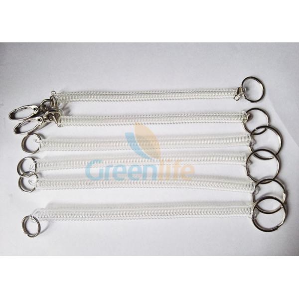 Quality Safety Connecting Flexible Coiled Key Lanyard Transparent Abrasion Resistant for sale