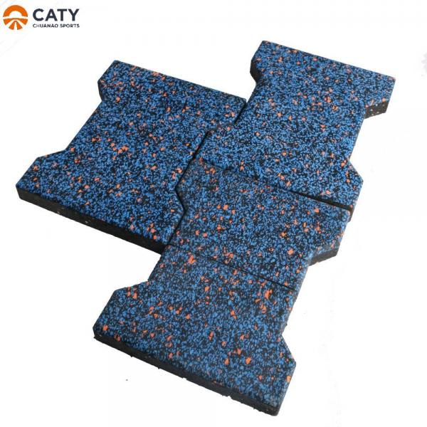 Quality Outdoor Interlocking Rubber Deck Paver Thick 20-50mm Soundproof for sale