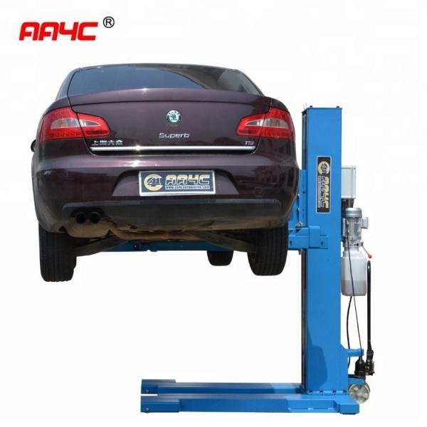 Quality Hydraulic One Post Vehicle Lift Single Post Car Hoist 2.5T 1.8M Manual Parking for sale