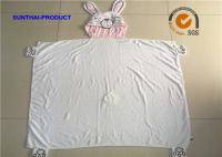 China 100% Cotton Terry Fabric Newborn Baby Blankets With Rabbit Applique Embroidery factory