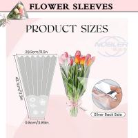 China Disposable Cellophane Flower Bouquet Sleeves Plastic Wrapping Bags With Lace Decor factory