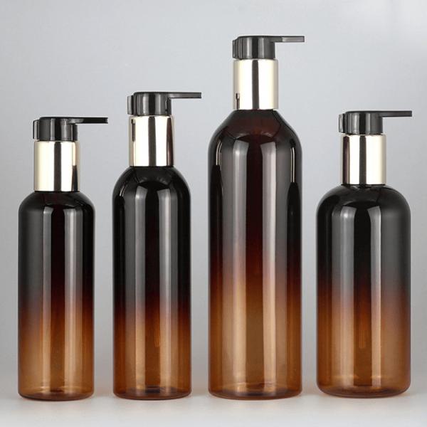 Quality Amber Lotion Shower Conditioner Plastic Pump Shampoo Dispenser Bottle 7.4oz 13.5oz for sale