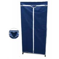 China Blue 1.6m Non Woven Wardrobe , Free Standing Clothes Closet factory