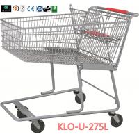 China 275L American Grocery Store Shopping Trolley With Base Grid / Metal Supermarket Carts factory