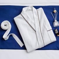 China White Hotel Spa Robes 100% Cotton Waffle Bathrobe Hotel Yarn Dyed Oem Service for sale
