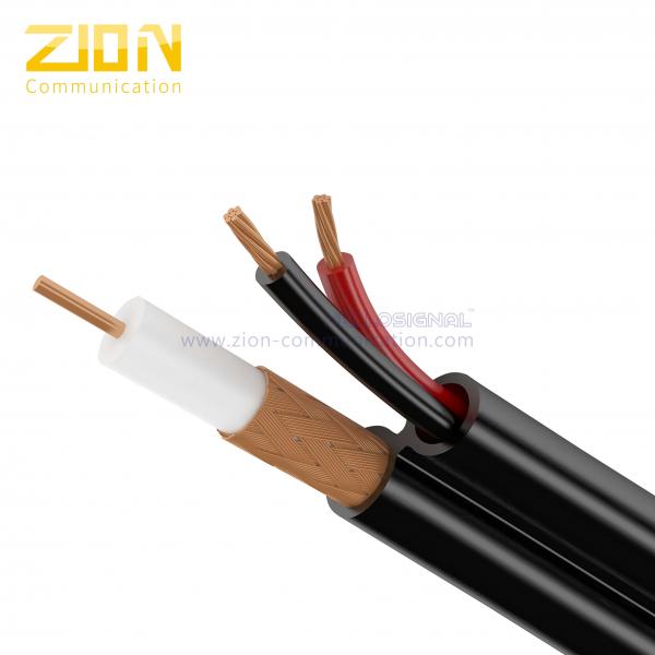 Quality CCTV Coaxial Cable RG59 B/U  0.58mm BC with 2 × 0.75mm2 CCA Power UV-PE Jacket for sale